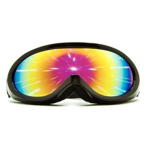 Black Diffraction Ski Goggles - Rainbow Gradient Rave Prism Kaleidoscope Lightsh - £34.84 GBP