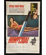 Homicidal Original One Sheet Movie Poster 1961 William Castle - £186.54 GBP