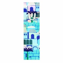 Judaica Car Mezuzah Case Perspex Blue Jerusalem Old City View 4 cm - £9.48 GBP