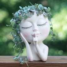 Snugmaker Head Planter, Succulent Planters, Face Flower Pot Head Planter... - $32.93