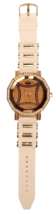 XL MN Watch Adults Rose Gold/Copper Glitter Dial Rhinestone Bezel Silico... - $17.50