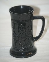 Old Vintage Tiara Glass Black Stein Tankard Beer Mug Pub Scene by Indiana Glass - £11.72 GBP