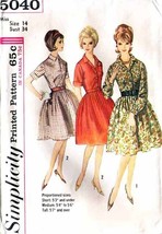 Misses&#39; SHIRT-DRESS Vintage 1960&#39;s Simplicity Pattern 5040 Size 14 - £9.50 GBP