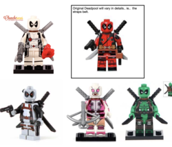 Deadpool characters comic superheroes minifigures building blocks custom... - $34.99