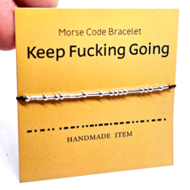 Morse Code Bracelet Keep Fu*king Going Beaded Hidden Secret Message Insult Swear - £3.96 GBP