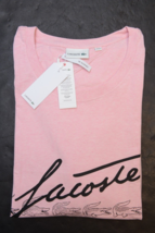 Lacoste TH9118 Men&#39;s Light Pink 100% Cotton Tee T-Shirt BIG &amp; TALL 2XLB EU 9R - £37.80 GBP