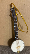 String Instrument Banjo wooden  Christmas Tree Ornament 4 inches - $9.85