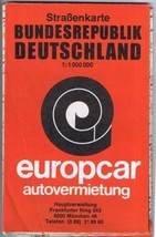 Europcar Map Federal Republic Of Germany - £3.91 GBP