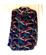 Lane Bryant Women&#39;s Button Up Shirt Multicolor Stripe 3/4 Sleeve 14 New - $290.88 MXN