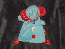 Fisher Price Baby Blue Elephant Rattle Stuffed Plush Toy Security Blanket Tags - £11.27 GBP