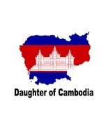 Daughter of Cambodia Cambodian Country Map Flag Poster High Quality Print - $128.74 MXN+