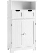 Horstors Bathroom Cabinet, Floor Storage Cabinet With 2 Doors And 2, White. - £92.40 GBP