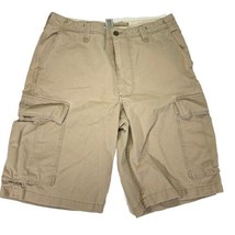 Polo Jean Ralph Lauren Cargo Shorts Mens 34 x 12 Tan Beige Logo Vintage 90s Y2K - £18.56 GBP