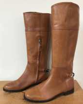 Ralph Lauren Berina Brown Leather Knee High Side Zip Riding Boots 6B - £195.25 GBP