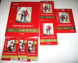 Canon Photo Paper Plus Glossy II Assortment of 240+ Sheets New in open packaging - £20.26 GBP