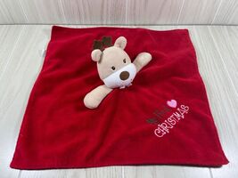 Baby Starters My First Christmas red satin reindeer baby security blanke... - $5.04