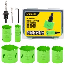 Bi-Metal Hole Saw Kit,Lifeideas 6 Pcs Hole Saw Blades 3/4&quot;To 2-1/8&quot;, Pvc - $31.99