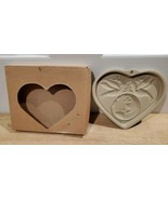 2002 Pampered Chef Peace on Earth Heart Stoneware Cookie Mold #2926, NEW in box - $12.59