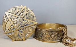 Celtic Raven Lludd Morrigan Pentacle Rune Knotwork Symbols Decorative Box - $20.99