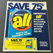 VTG Retro 1983 All Concentrated Detergent &amp; Heath Toffee Ice Cream Bar Ad Coupon - £15.14 GBP