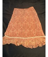 Josephine Chaus Silk Skirt Size 16 Paisley Ruffle Hem Boho Cottagecore S... - $18.61