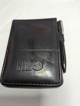 Rare Vintage HBO Black Stitch Leather Leeds  Note Memo Pad Pen Case Collectible - £32.05 GBP