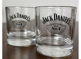 Set of 2 Jack Daniels Old No. 7 Embossed Bottom Lowball Rocks Whiskey Glasses - £12.79 GBP