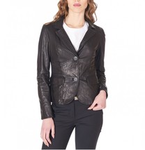 Leather Blazer Jacket Coat Womens Women Outwear Size Button New Casual B... - £99.60 GBP