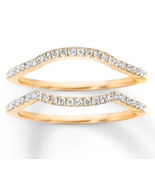 Women&#39;s Enhancer Wrap Engagement Ring Round Shape Diamond 14k Yellow Gol... - £80.66 GBP