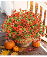 Artificial Fall Flowers Faux Mums for Outdoor Indoor Garden Home Decorat... - $39.88 CAD