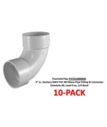 Sanitary Pipe Elbow 90° 3" Schd-30 DWV PVC Charlotte Pipe PVC013000600 (... - $49.49