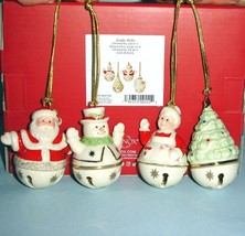 Lenox Jingle Bell 4 PC. Ornament Set Snowman-Santa-Mrs. Claus-Christmas ... - $42.47