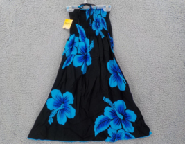 Favant Girls Butterfly Dress SZ 12 Black Blue Hibiscus Elastic Front Bod... - $14.99