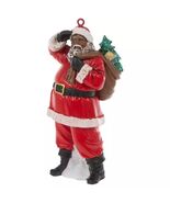 African American Santa With Gift Sack Ornament - $342.11 MXN