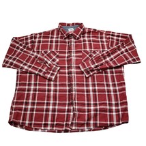 Wrangler Shirt Men 2XL XXL Red Cowboy Western Long Sleeve Button Up Casu... - $18.69