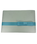 Beverly Clark Collection Wedding Guest Book White Satin with Blue Sky Ri... - $46.24 CAD