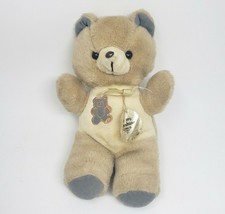 14&quot; Vintage Mty Intl Brown Teddy Bear W/ Bear On Chest Stuffed Animal Plush Toy - £44.03 GBP