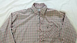 Cove Creek vintage Button Down Green pink Plaid Shirt large 16-16 1/2  Mens - $13.24