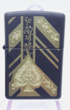 Ace of Spades Engraved  Authentic Zippo Lighter Black Matte - £24.10 GBP
