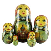 Nesting Dolls 4.75&quot; 5 Piece, Moscow Capital Monuments Set Russian Matryoshka - £39.65 GBP