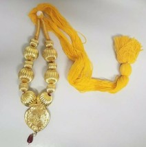 Punjabi Folk Cultural Bhangra Gidha Kaintha Pendant Yellow thread necklace NNNY - £16.19 GBP