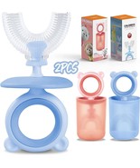 2 Pack Toddler Toothbrush Age 2-4 Kids U Shaped Toothbrush w/Food Grade ... - $12.86
