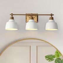 LNC 23&quot; 3-Light Bathroom White and Plating Gold Vanity Lights Bell Metal... - $1,750.21 MXN
