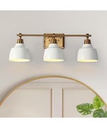 LNC 23&quot; 3-Light Bathroom White and Plating Gold Vanity Lights Bell Metal... - $129.97 CAD