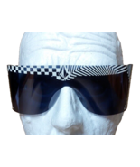 Volcom VTG Shades Sunglasses CLINGS TO FACE Unique Checkered Zebra High ... - £9.42 GBP