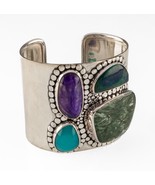 RÁNE Wide Agate and Tourquoise Sterling Silver Cuff Bracelets 67.3g - $14,014.69 MXN