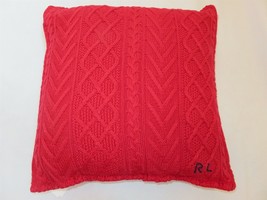 Ralph Lauren Highland Knit Deco Pillow Martin Red $215 - $92.11