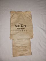 Vintage Weed &amp; Co Hardware Store Bag Cotton Cloth Buffalo 5 NY 4.5" x 5.75" - $19.79