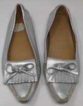 The Original Car Shoe Women&#39;s Silver Ballet Flats Driving Loafers Size 3... - $58.20