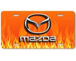 Mazda Inspired Art Gray on Fire FLAT Aluminum Novelty Auto Car License T... - $17.99